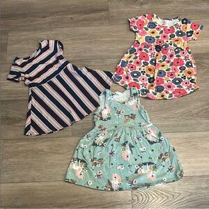 Floral‎ and Striped Dress Set of 3 Size 2T
